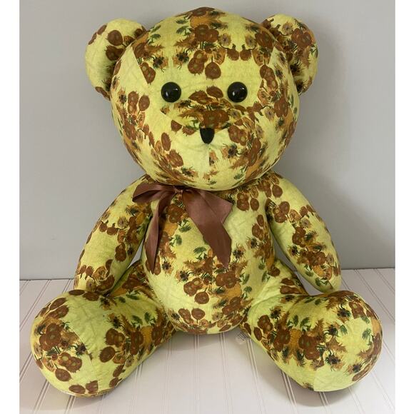 Van Goghs Sunflower Fllow Teddy Bear Plush Stuffed Animal Art Museum 21" XL RARE - Picture 1 of 10